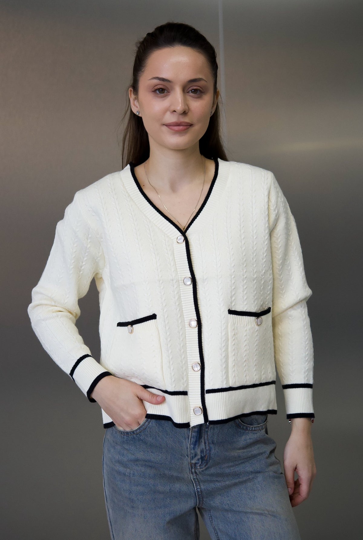 Cardigan tricotat one size (8611)