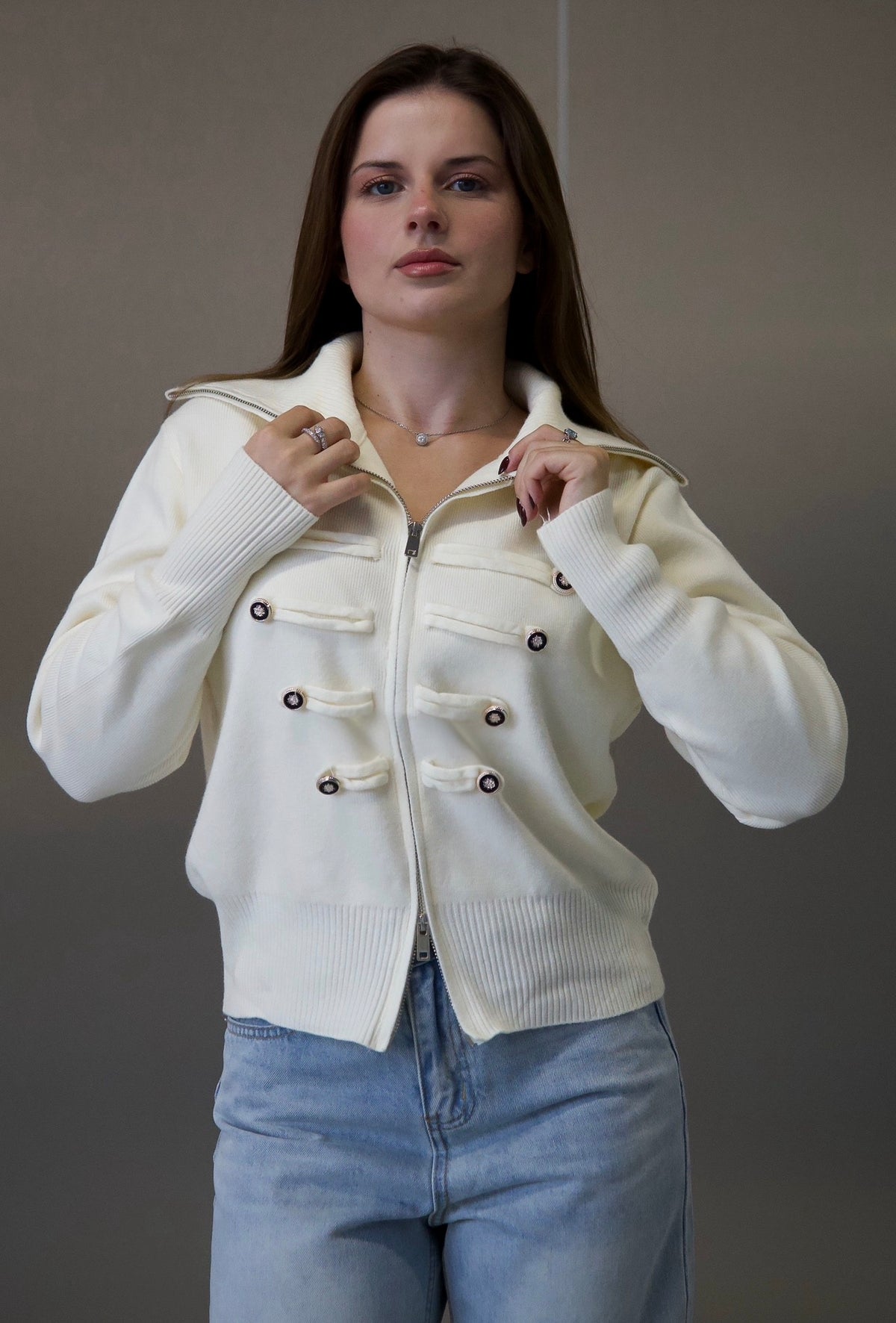 Cardigan tricotat one size (q088)