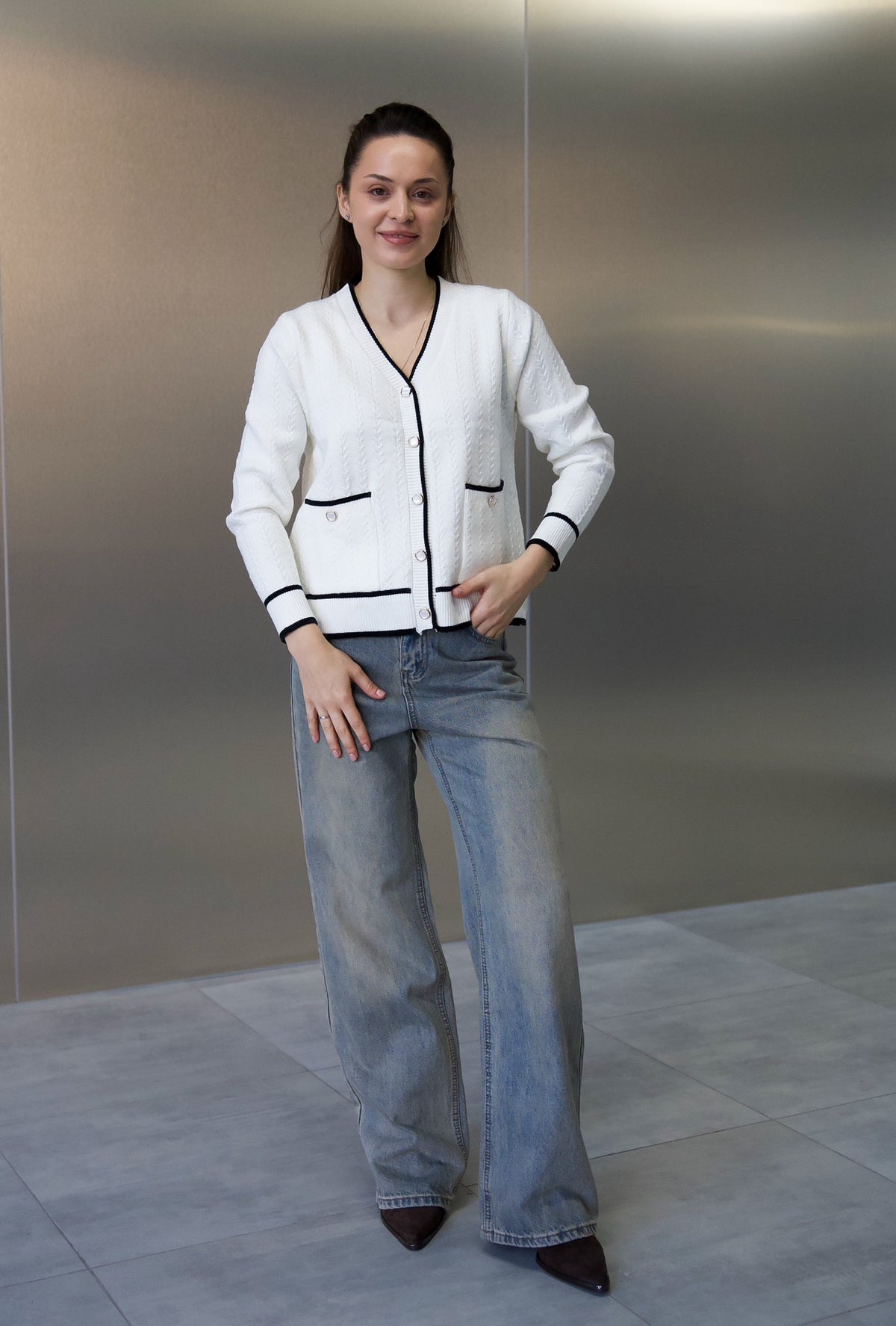 Cardigan tricotat one size (8611)