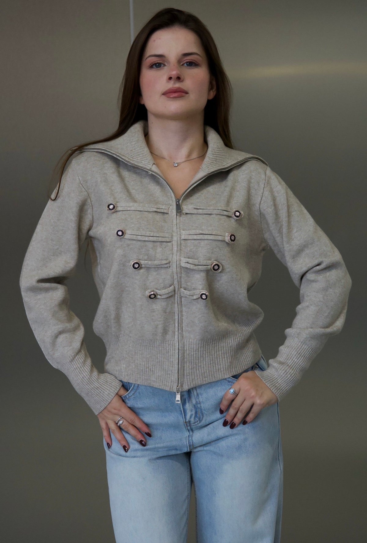 Cardigan tricotat one size (q088)