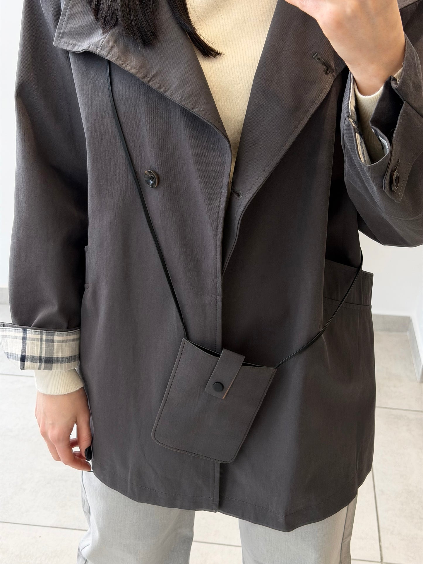 TRENCH COAT ANTRACIT 88152 ONE SIZE