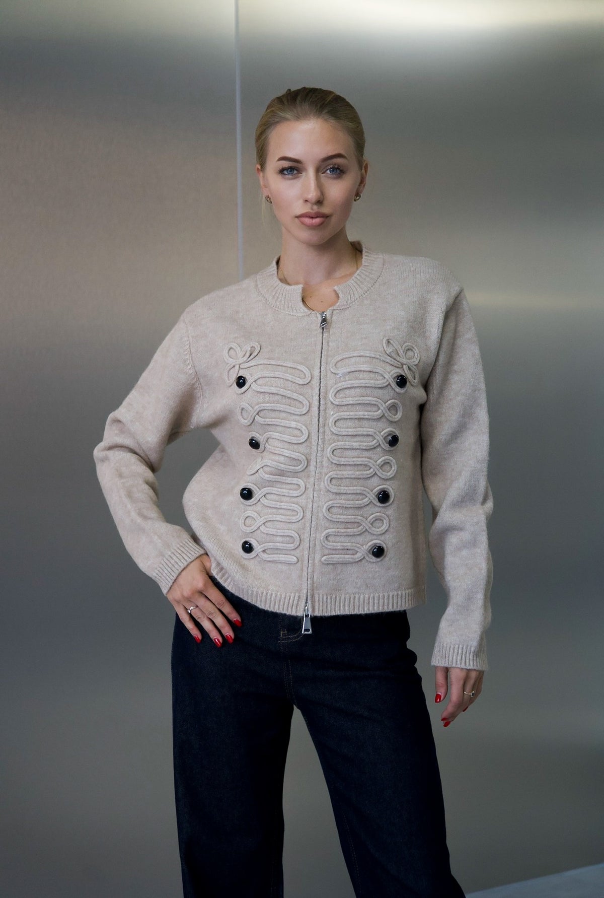 Cardigan tricotat one size (6709)
