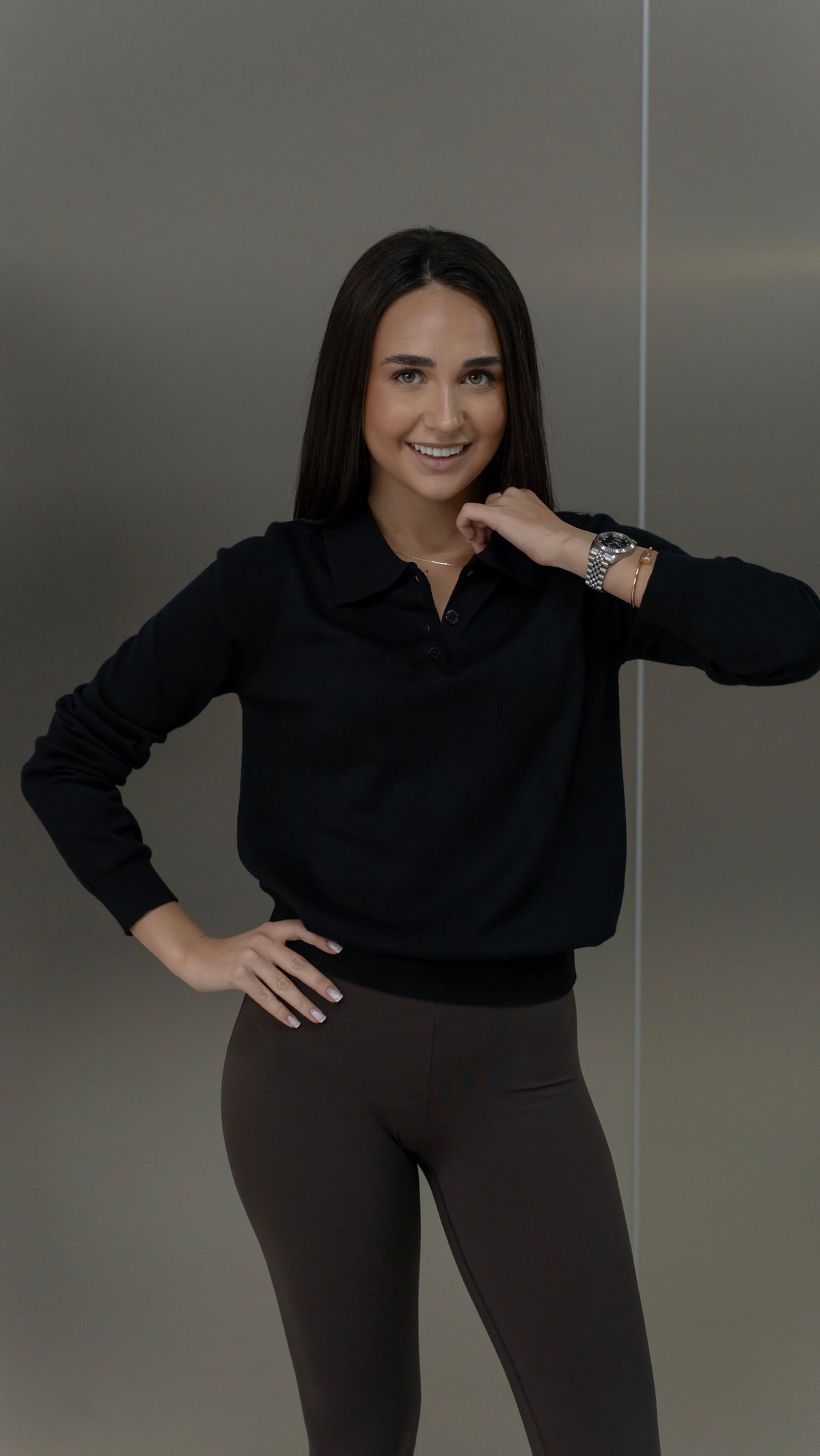 Pulover cu guler tip polo (one size 093)
