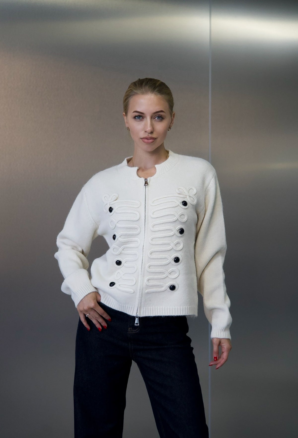 Cardigan tricotat one size (6709)