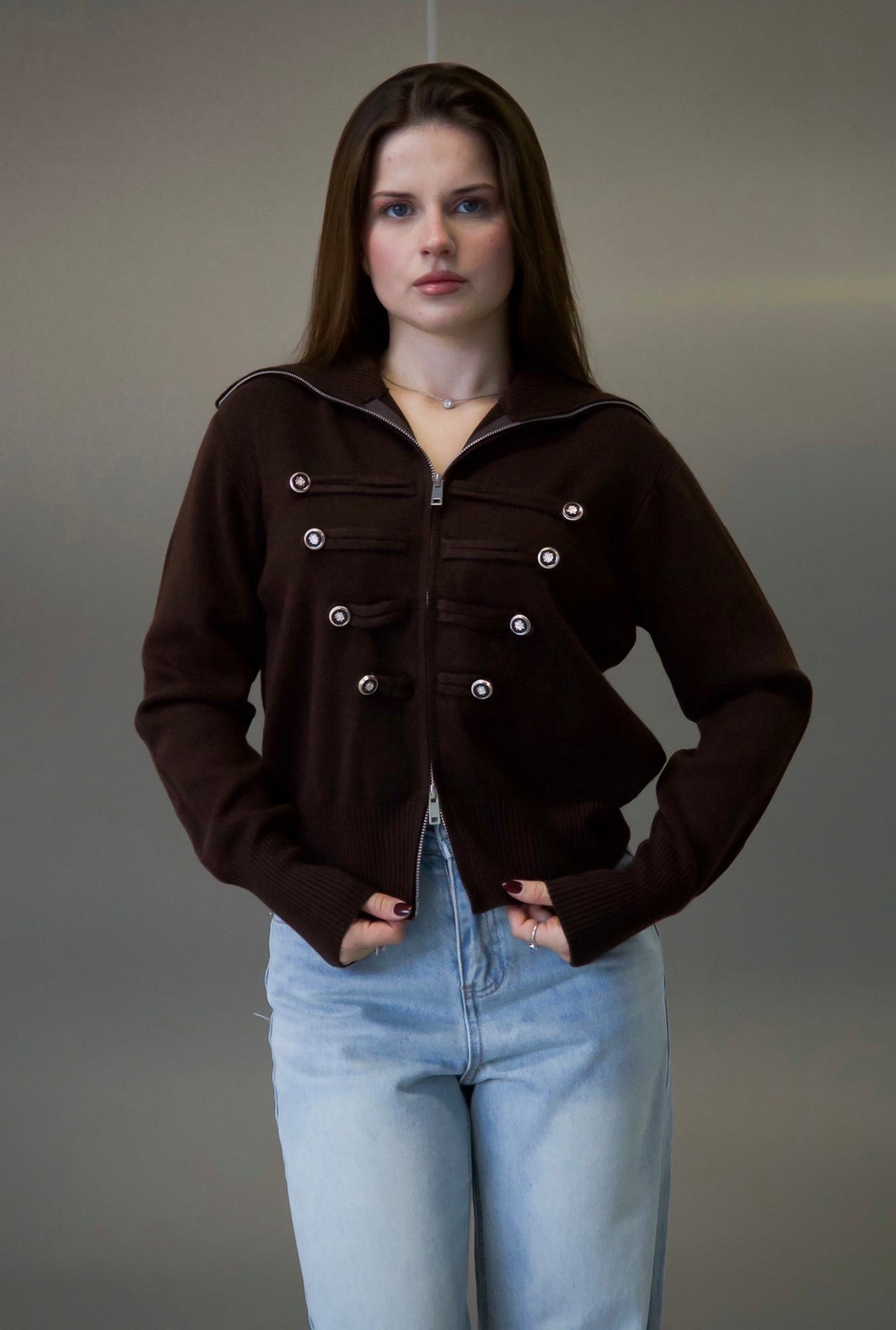 Cardigan tricotat one size (q088)