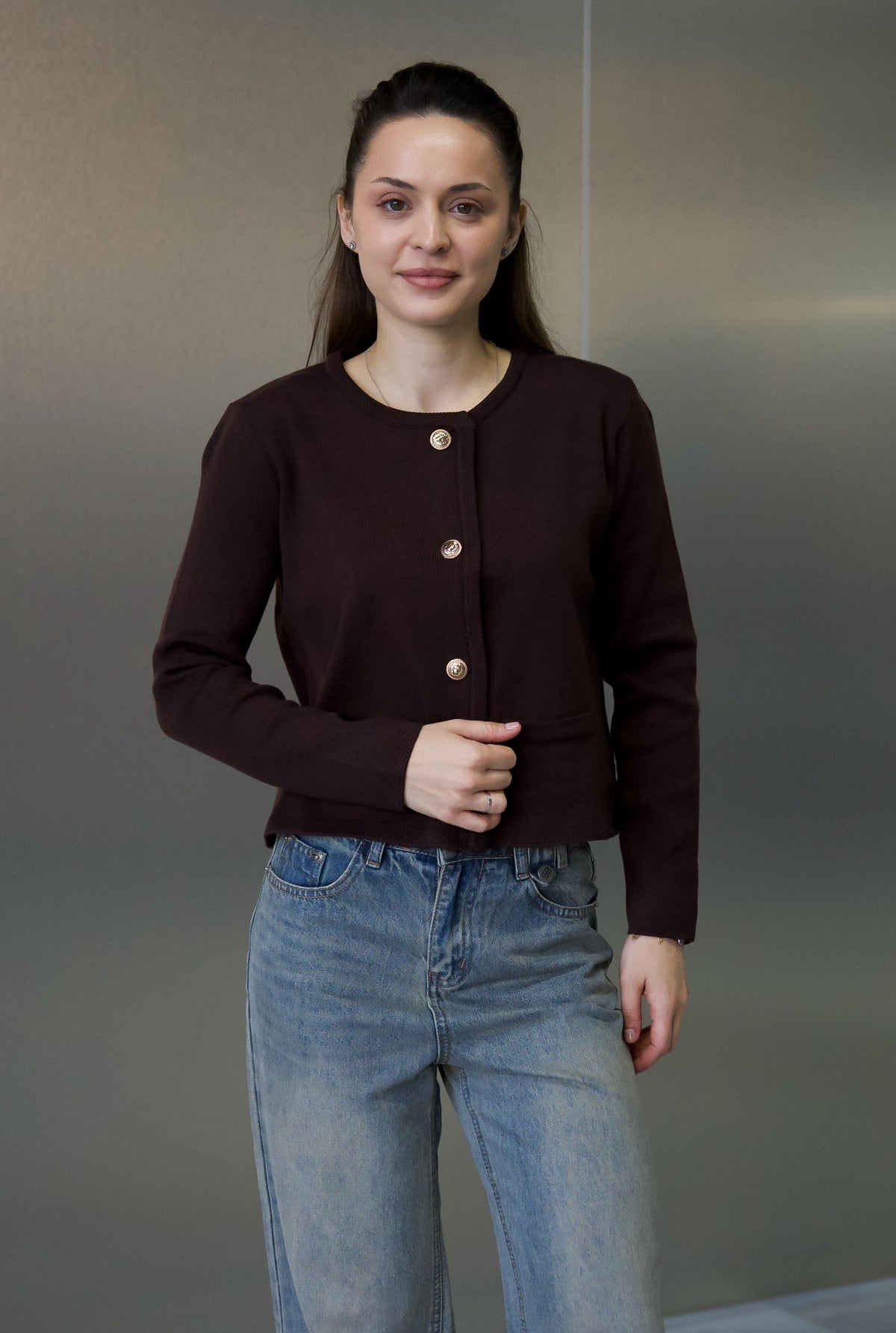 Cardigan tricotat one size (0878)