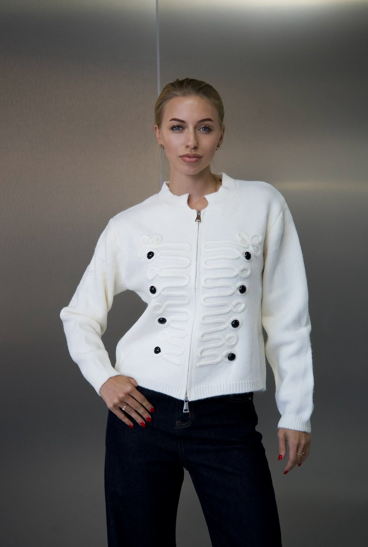 Cardigan tricotat one size (6709)