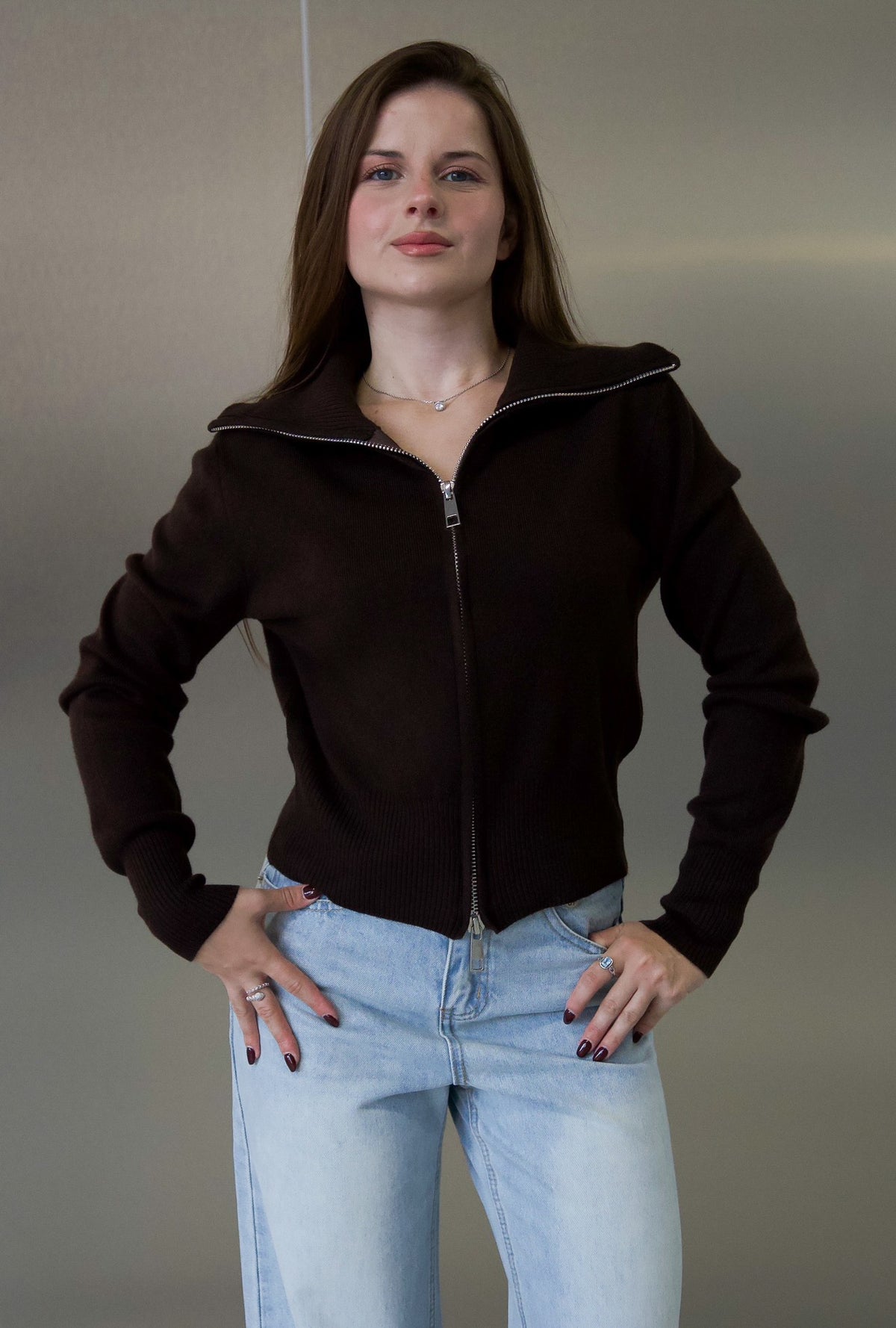 Cardigan tricotat one size (2201)