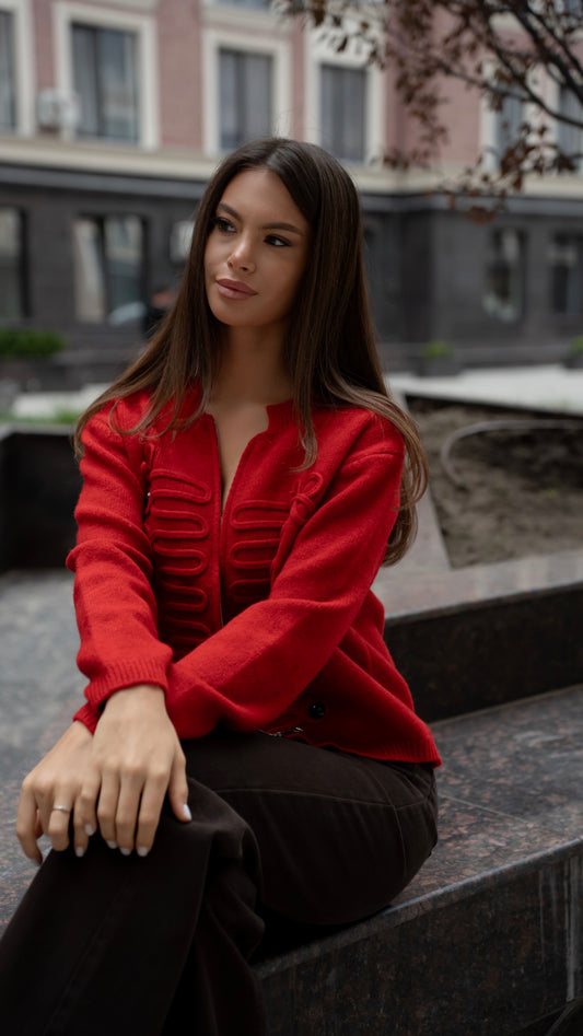 Cardigan tricotat one size (6709)