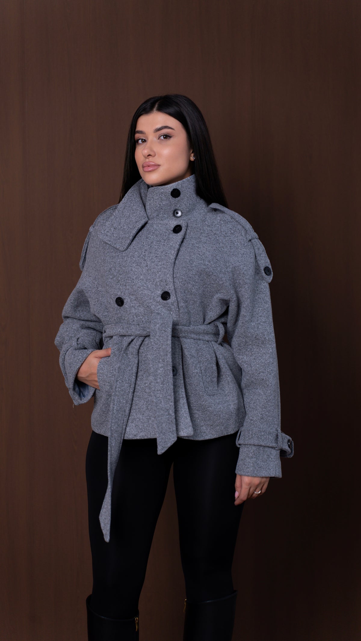 Jachetă tip palton One size (9816)