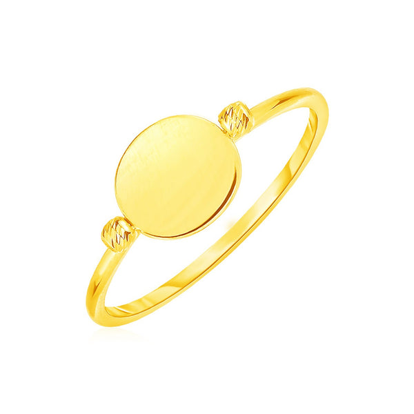 Yellow Gold 14k Women's Ring with Polished Oval